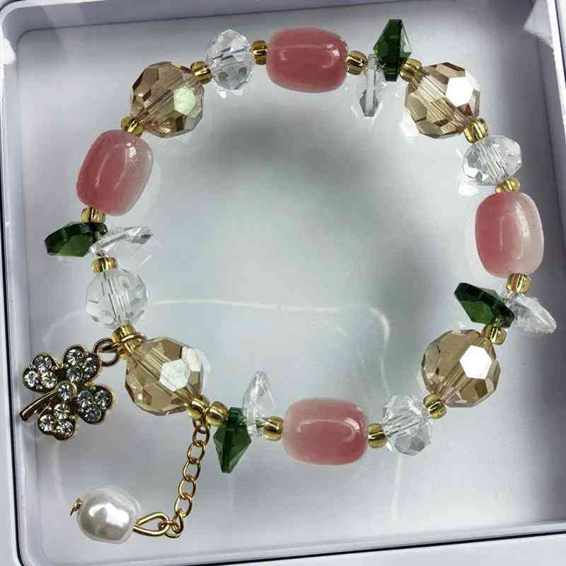 Artificial crystal bracelet-Four leaf