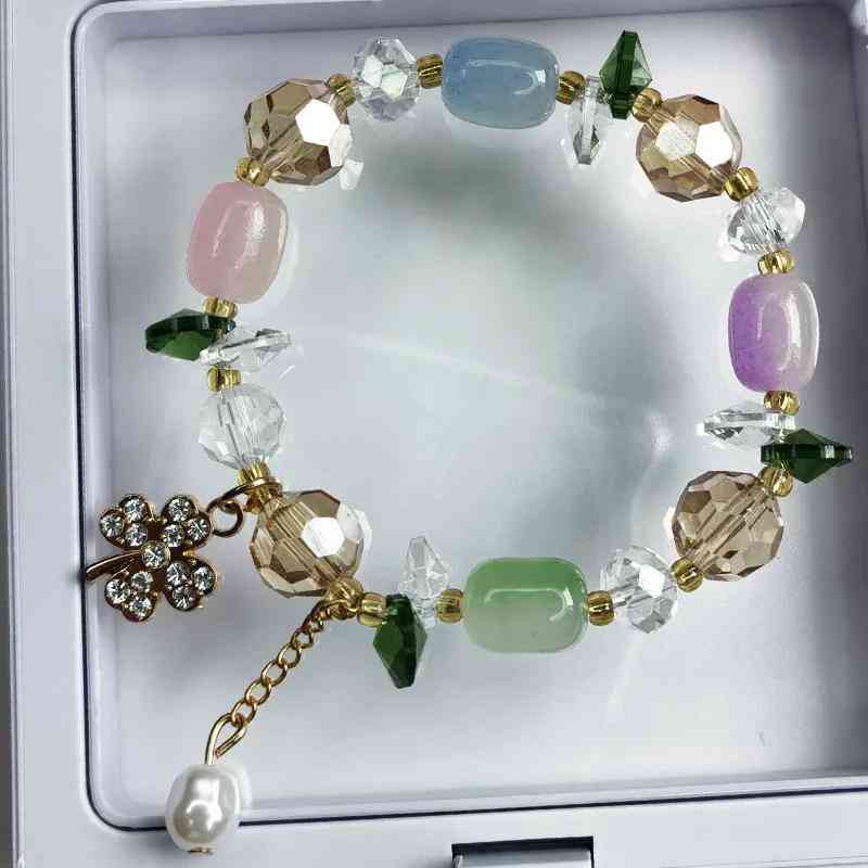 Artificial crystal bracelet-Four leaf