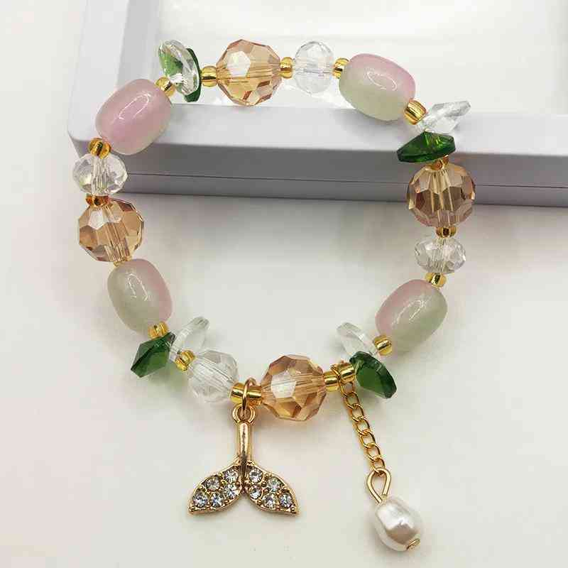 Artificial crystal bracelet-Four leaf