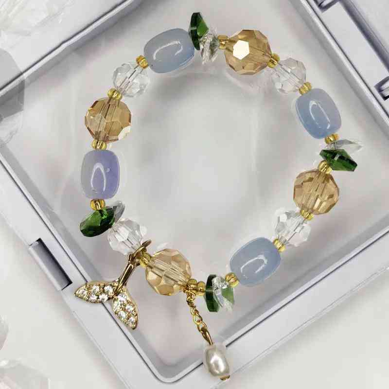Artificial crystal bracelet-Four leaf